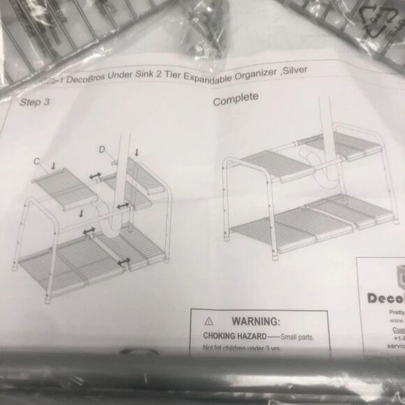 DecoBrothers 2 Tier Expander Sink Organizer For Kitchen - Silver -YB115 - Picture 5 of 8